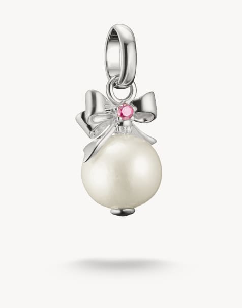 Thomas Sabo – Anhänger im Weihnachtsbaumkugel-Design in Silber und Weiß - view 1