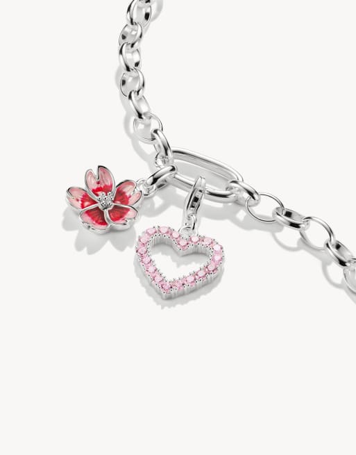 Thomas Sabo – Anhänger in Silberoptik, Rosa und Rot mit Kirschblütendetail, 2 von 3
