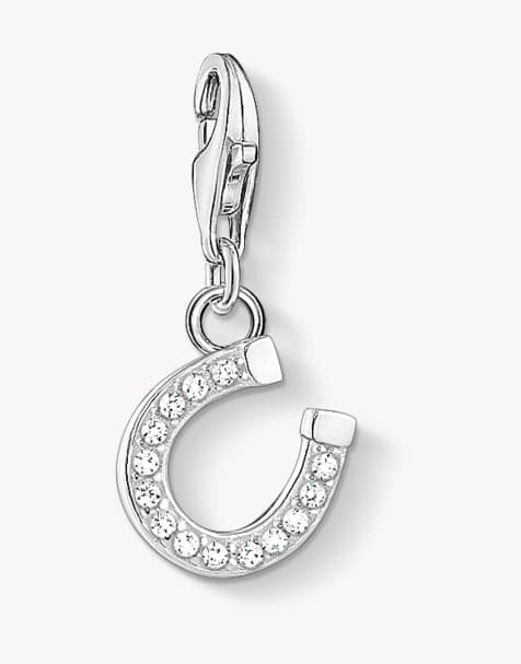 Thomas Sabo – Anhänger in Silberoptik und Weiß mit Hufeisendetail - view 1