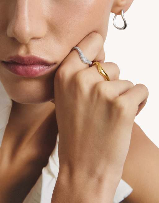Thomas Sabo - anillo con forma de ola en dorado, 3 de 4