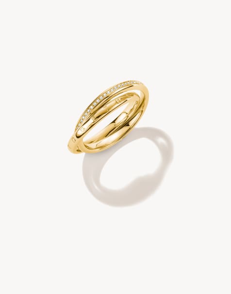 Thomas Sabo - Anillo doble con circonita blanca en dorado amarillo, blanco - view 1