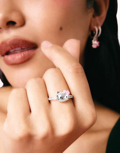 Thomas Sabo - anillo Hello Kitty con lazo rosa en plata, negro, blanco y rosa, 3 de 5