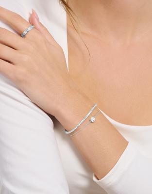 Thomas Sabo - Armband aus 925er Sterlingsilber mit weißem Zirkonia-Schmucksteinanhänger