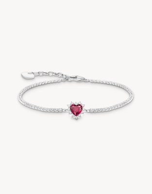 Thomas Sabo - Armband aus Silber mit Herzdetail in Weiß und Rot
