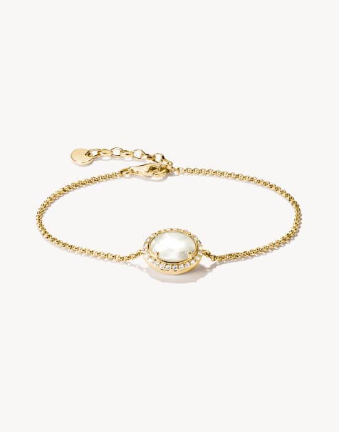 Thomas Sabo Armband mit Perlmutt und weißem Zirkonia in Gelbgold, weiß - view 1