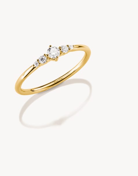 Thomas Sabo bague avec zirconias blancs en or jaune, blanc - view 1