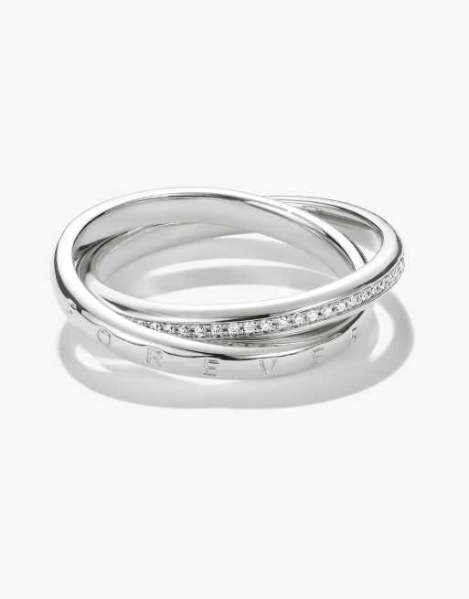 Thomas Sabo Bague double avec zirconia blanche en argent, blanc, 2 de 4