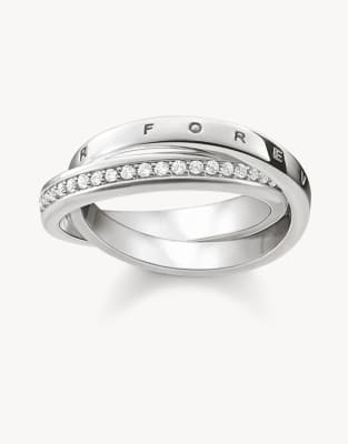 Bague gravée - Argenté et blanc 54