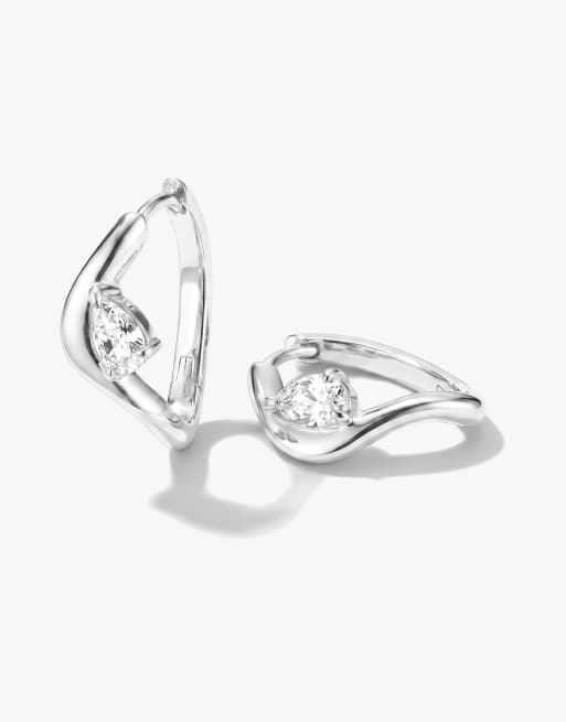 Thomas Sabo boucles d'oreilles créoles avec zirconias blancs en forme de goutte en argent, blanc, 2 de 4