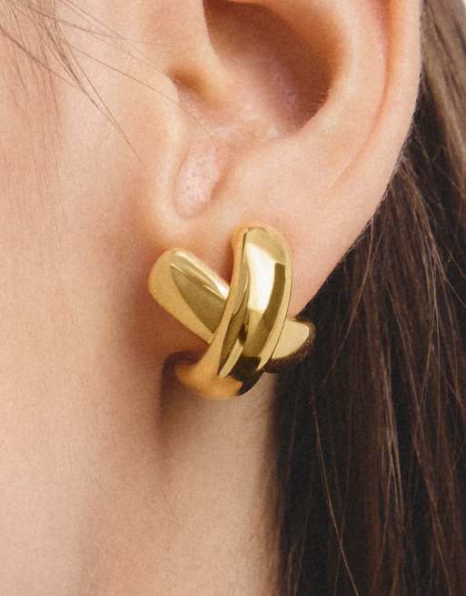 Thomas Sabo boucles d'oreilles en forme de croix dorées, 4 de 4