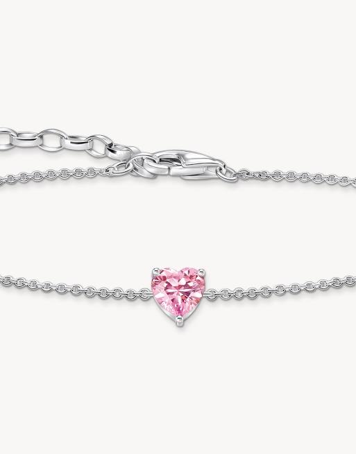Thomas Sabo - Bracciale con pendente a forma di cuore rosa in argento sterling , 2 di 3