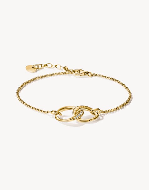 Thomas Sabo bracciale con zirconi bianchi in oro giallo, bianco - view 1