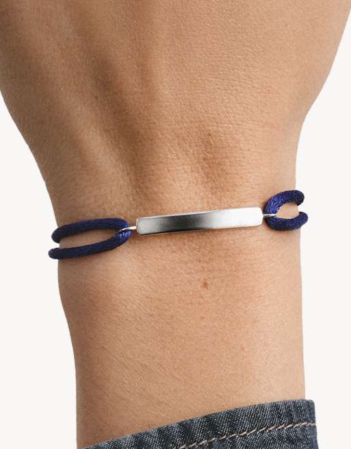 Thomas Sabo bracciale in tessuto inciso, blu scuro in argento, blu, 4 di 4