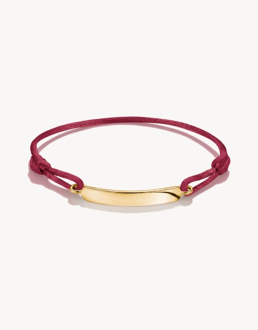 Thomas Sabo bracciale in tessuto inciso, rosso scuro con dettagli dorati, rosso