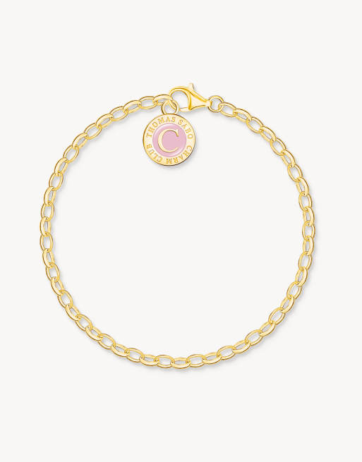 Thomas Sabo - Bracciale placcato oro con ciondoli e moneta charmista rosa multicolore, 2 di 3