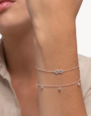 Thomas Sabo - Bracelet en argent sterling 925 avec charm symbole infini-Argenté