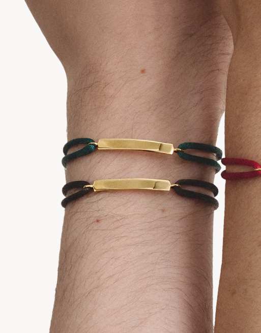 Thomas Sabo bracelet textile gravable marron foncé doré, marron, 4 de 4