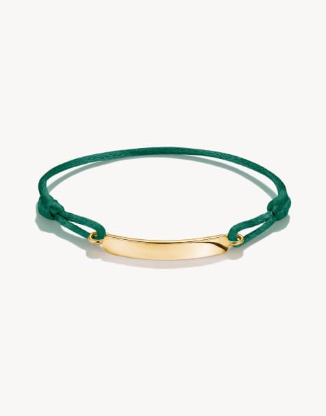 Thomas Sabo bracelet textile gravable vert foncé doré, vert - view 1