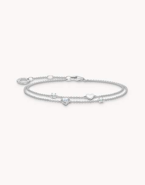 Thomas Sabo Bracelet with hearts and white stones silver in 925 sterling silver - SILVER - view 1