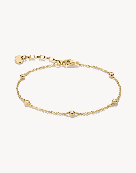 Thomas Sabo Bracelet with white zirconia in yellow gold, white - view 1