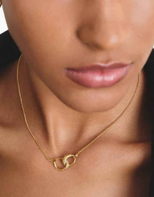 Thomas Sabo - cadena con circonitas blancas en oro amarillo, blanco, 4 de 4