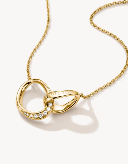 Thomas Sabo - cadena con circonitas blancas en oro amarillo, blanco, 2 de 5