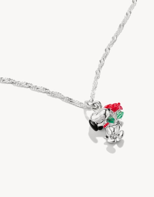 Thomas Sabo - Catenina con ciondolo Snoopy tonalità argento, nero, rosso e verde, 2 di 3