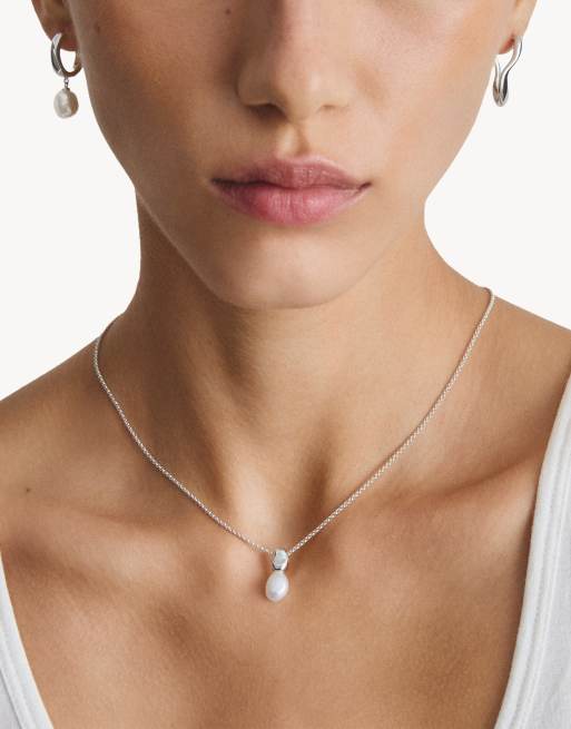 Thomas Sabo catenina con perla in argento, bianco, 3 di 4