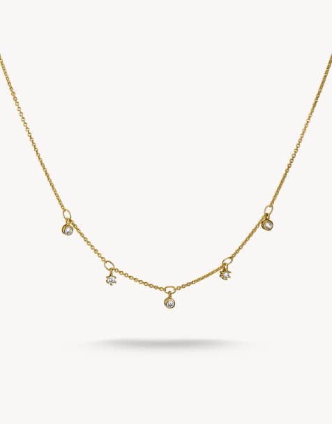 Thomas Sabo catenina con zirconi bianchi in oro giallo, bianco - view 1