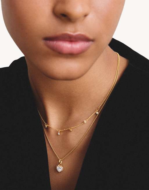 Thomas Sabo Chain with white heart-cut zirconia in yellow gold, white, 3 of 4