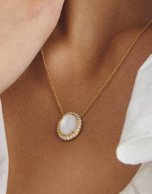 Thomas Sabo chaîne en nacre avec zirconias blancs en or jaune, blanc, 4 de 4