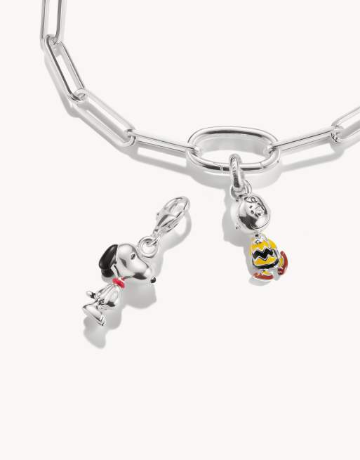 Thomas Sabo - Charm a forma di Charlie Brown con gancetto con scritta Peanuts tonalità argento, nero, giallo e marrone, 2 di 3