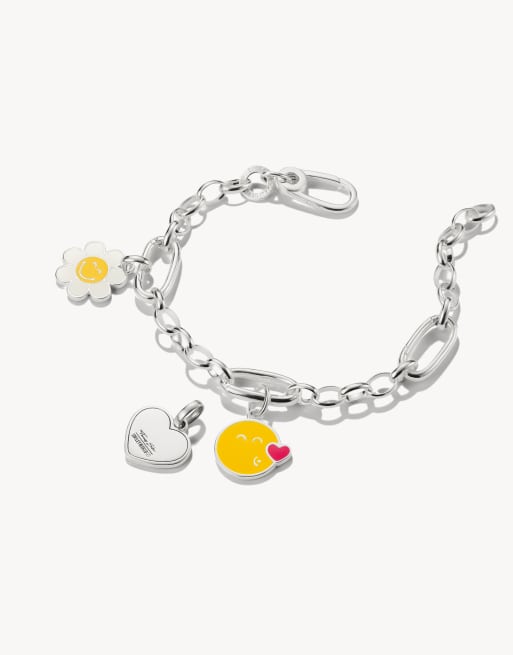 Thomas Sabo - Charm a forma di emoticon sorridente smileyworld® con bacio tonalità argento, giallo e rosa, 2 di 3