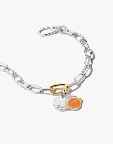 Thomas Sabo - Charm a forma di emoticon sorridente smileyworld® tonalità argento e giallo - view 1