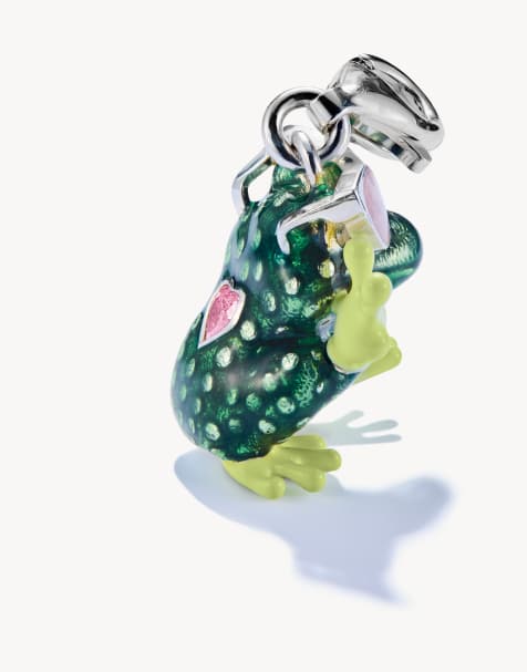 Thomas Sabo - Charm a forma di rana tonalità argento, verde e rosa - view 1