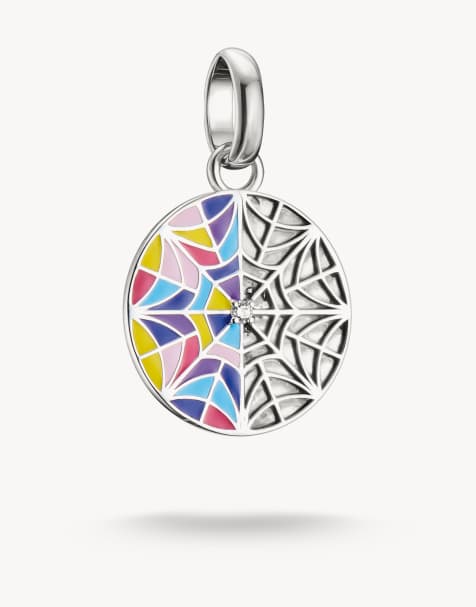 Thomas Sabo – Charm-Anhänger aus Silber mit Details in Rosa, Violett, Blau und Gelb - view 1