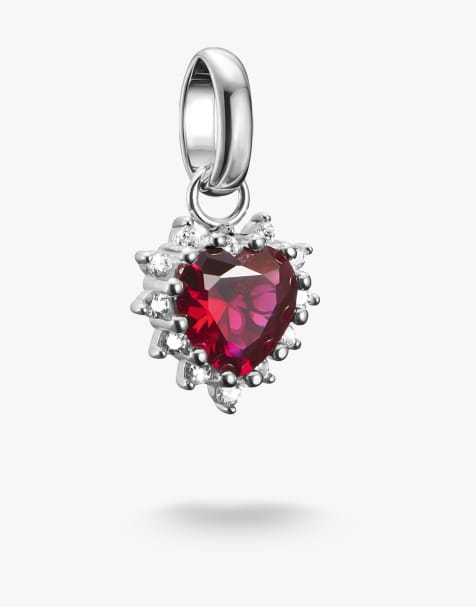 Thomas Sabo Charm-Anhänger True Romance rotes Herz Connect Silber in Rot, Silber, Weiß - view 1