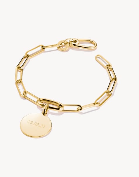 Thomas Sabo Charm bracelet paperclip with connect link gold-plated in gold - view 1