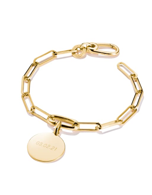 Thomas Sabo Charm bracelet paperclip with connect link gold-plated in gold, 2 of 3