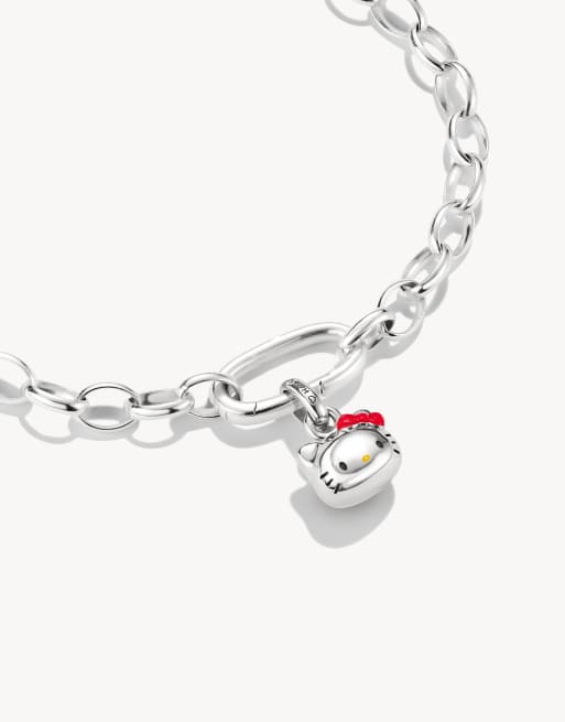 Thomas Sabo - charm Hello Kitty con lazo rojo – conector en plata, negro, rojo y amarillo, 2 de 4
