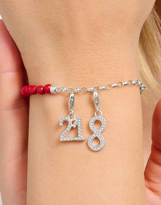 Thomas Sabo - Charm-Nummer-21-Anhänger aus 925er Sterlingsilber mit Zirkonia-Schmucksteinen