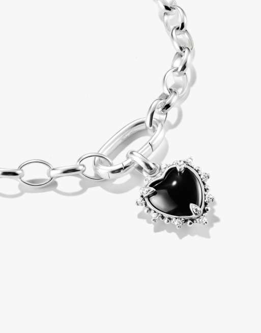 Thomas Sabo Charm pendant black vintage heart connect silver in black, silver, white, 2 of 5