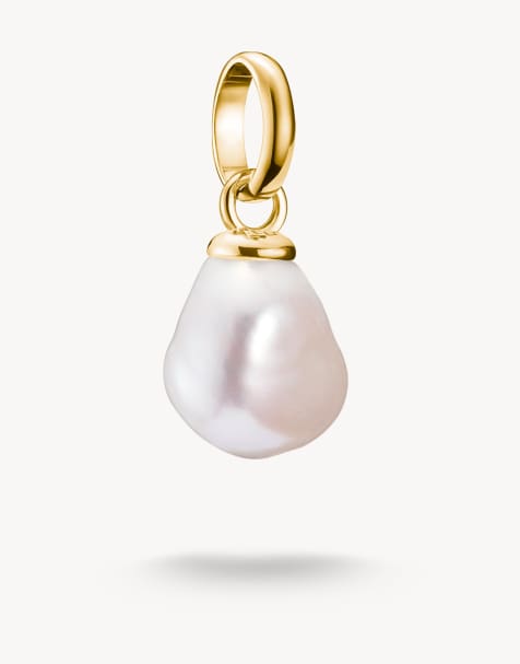 Thomas Sabo Charm pendant freshwater pearl connect gold-plated in yellow gold, white - view 1