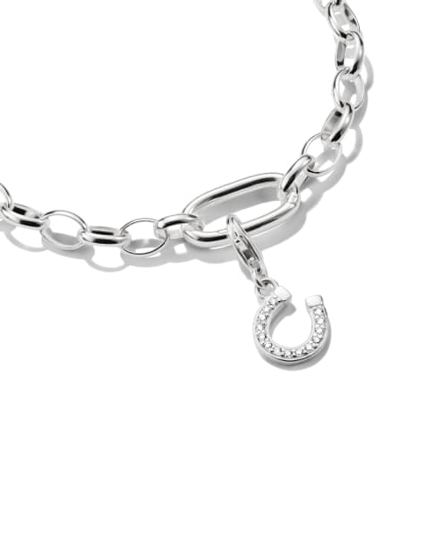 Thomas Sabo Charm pendant horseshoe in white, silver - view 1