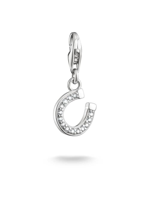 Thomas Sabo Charm pendant horseshoe in white, silver, 2 of 3