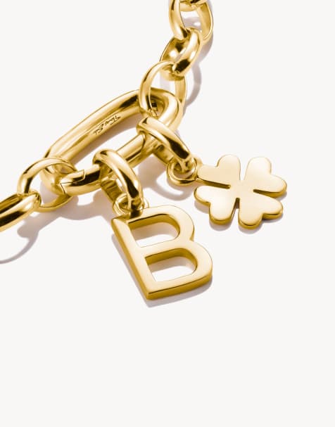 Thomas Sabo Charm pendant lucky clover connect gold-plated in gold - view 1