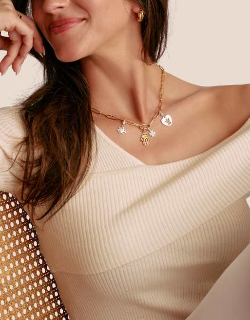 Thomas Sabo charm pendant lucky clover with stones connect silver in silver and white, 3 of 4