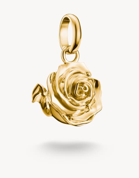 Thomas Sabo Charm pendant rose blossom connect gold-plated in gold - view 1
