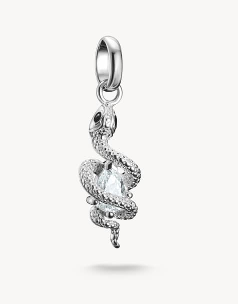 Thomas Sabo Charm pendant snake with stone connect silver in black, silver, white - view 1