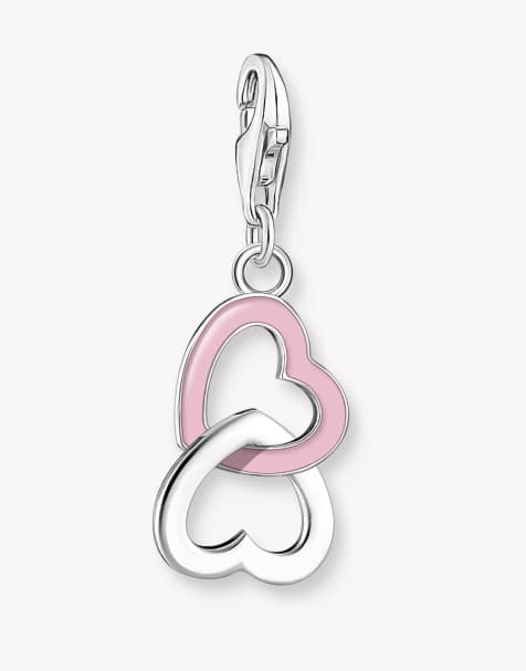 Thomas Sabo - Charm pendente a forma di cuore rosa in argento sterling - view 1